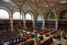 La salle "Labrouste" de la Bibliothèque nationale de France, après sa restauration, le 30 novembre 2