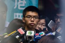 Le militant prodémocratie Joshua Wong s'adresse à la presse, le 7 novembre 2017 à Hong Kong