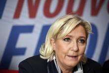 La présidente du Front national Marine Le Pen à Vannes en Bretagne, le 22 octobre 2017