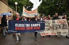 Manifestation le 4 novembre 2017 à Sydney, pour mettre fin à la crise du camp australien de réfugiés