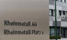 Le logo du groupe automobile et de défense allemand Rheinmetall, à Duesseldorf, le 4 août 2014