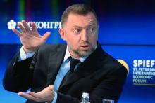 Le milliardaire russe Oleg Deripaska lors du Forum économique (SPIEF), à Saint-Petersbourg le 1er ju