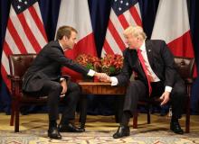 Le président français Emmanuel Macron rencontre le président américain Donald Trump le 18 septembre 