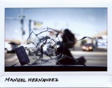 Un impact de balle dans la vitrine d'un restaurant, mort de Manuel Hernandez, 30 ans, en septembre 2