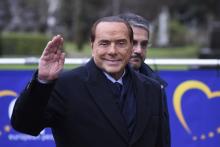 Le principal actionnaire de Mediaset est la famille de Silvio Berlusconi, ici à Bruxelles le 14 déce
