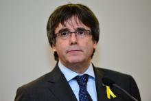 Carles Puigdemont, président déchu de Catalogne, lors d'une conférence de presse à Bruxelles, le 6 d