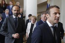 Emmanuel Macron et Edouard Philippe à l'Elysée le 18 mai 2017