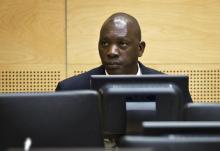 L'ancien chef de guerre congolais Thomas Lubanga lors de son procès à la CPI, le 19 mai 2014 à La Ha