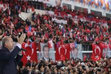 Le président turce Recep Tayyip Erdogan, le 8 décembre 2017 à Komotini, dans le nord de la Grèce