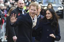 Le Prince Harry et sa fiancée l'actrice américaine Meghan Markle, le 1er décembre 2017 à Nottingham 