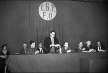 Photo d'archives d'un comité confédéral national de la CGT-FO en septembre 1948