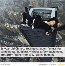 Rooftopping, Wu Yongning, Chine, Mort, Chute