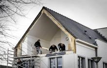 Une maison endommagée après le passage de la tempête, à De Meern dans le centre des Pays-Bas, le 18 janvier 2018