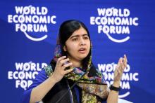 La jeune militante pakistanaise Malala Yousafzai, le 25 janvier 2018 à Davos en Suisse