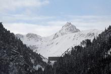 Photo fournie par l'Office du tourisme de Valfréjus, dans le sud-est de la France, montrant le 9 mars 2017 montrant l'endroit où six légionnaires ibr péri dans une avalanche