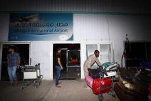 Photo d'une entrée de l'aéroport libyen de Mitiga, près de Tripoli, le 22 juillet 2014