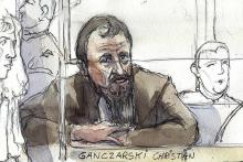 Un crocquis d'audience de l'islamiste allemand Christian Ganczarski, le 5 janvier 2009 au tribunal à Paris