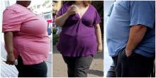 Montage de photos le 1er avril 2016 montrant des personnes obèses à Los Angeles, Mexico et Manchester (de g à d)