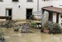 Dégâts dans la région de Livourne après des inondations, le 10 septembre 2017