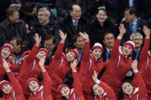 Les pom-pom girls nord-coréennes à Gangneung le 10 février 2018