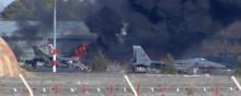 Le crash d'un avion de chasse sur une base de l'Otan en Espagne.