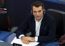 Florian Philippot au Parlement européen, le 25 octobre 2017 à Strasbourg