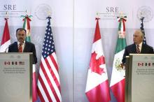 Le secrétaire d'Etat américain Rex Tillerson à son arrivée à Mexico, le 1er février 2018
