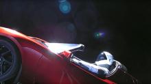 Starman à bord de la voiture lancée par SpaceX
