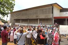 Manifestation devant la clinique de Mayotte le 25 septembre 2017 à Mamamoutzou