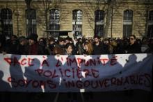 Manifestation contre les violences policières à Paris, le 18 février 2017 place de la République