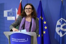 Cecilia Malmström, commissaire européenne au Commerce, ici à Bruxelles le 19 mars 2018