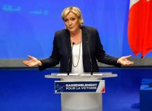 Le présidente du Front national Marine Le Pen le 11 mars 2018 à Lille.
