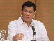 Le président philippin Rodrigo Duterte, le 9 février 2018 à Davao, sur l'île de Mindanao