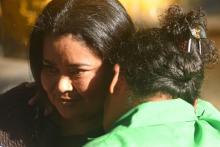 La Salvadorienne Maira Figueroa libérée après avoir passé 15 ans de prison pour fausse couche à San Salvador, le 13 mars 2018