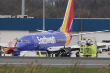 Cet avion de Southwest Airlines s'est posé le 17 avril 2018 en urgence à l'aéroport de Philadelphie (Pennsylavnie) après une défaillance de moteur, qui a fait un mort