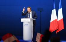 Le président de Debout la France, Nicolas Dupont-Aignan, lors d'un meeting à Villepinte, près de Paris, le 1er mai 2017