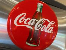 Logo Coca-Cola, dans un restaurant de Washington, le 1er mai 2016