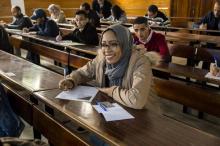 Des centaines de Marocaines passent le concours pour devenir notaire de droit musulman, une première, Rabat, le 6 mai 2018
