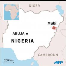 Carte du Nigeria localisant Mubi où des dizaines de personnes ont trouvé la mort dans un double attentat