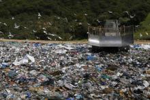 Un site d'enfouissement de déchets à Propriano en Corse du Sud, le 27 avril 2018