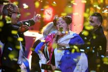 La chanteuse israëlienne Netta Barzilai alias Netta vient de remporter la 63 e édition du concours de l'Eurovision avec sa chanson "Toy", à Lisbonne le 12 mai 2018