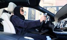 Une Saoudienne s'entraîne à la conduite automobile, le 29 avril 2018 à Ryad