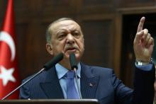 Le président turc Recep Tayyip Erdogan lors d'un discours à Ankara, le 08 mai 2018