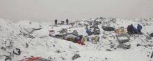 Le camp de base base sur l'Everest après le séisme et l'avalanche du 25 avril.