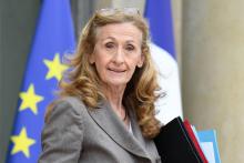 La ministre de la Justice, Nicole Belloubet, quitte l'Elysée après le Conseil des ministres le 6 juin 2018