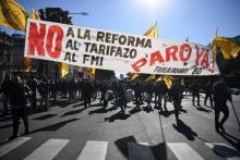 Manifestation contre la politique gouvernementale et un accord avec le FMI, le 25 juin 2018 à Buenos Aires
