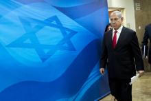 Le Premier ministre israélien Benjamin Netanyahu arrive à la réunion hebdomadaire du gouvernement à Jérusalem, le 10 juin 2018