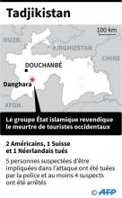 Carte localisant Danghara au Tadjikistan, où 4 touristes occidentaux ont été tués dans une attaque revendiquée par le groupe Etat islamique, le 29 juillet