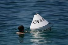 Bouée de sécurité dans la rade sud de Marseille pour les nageurs en détresse, photo du 24 juillet 2018