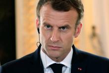Le président de la République française Emmanuel Macron à Paris le 17 juillet 2018